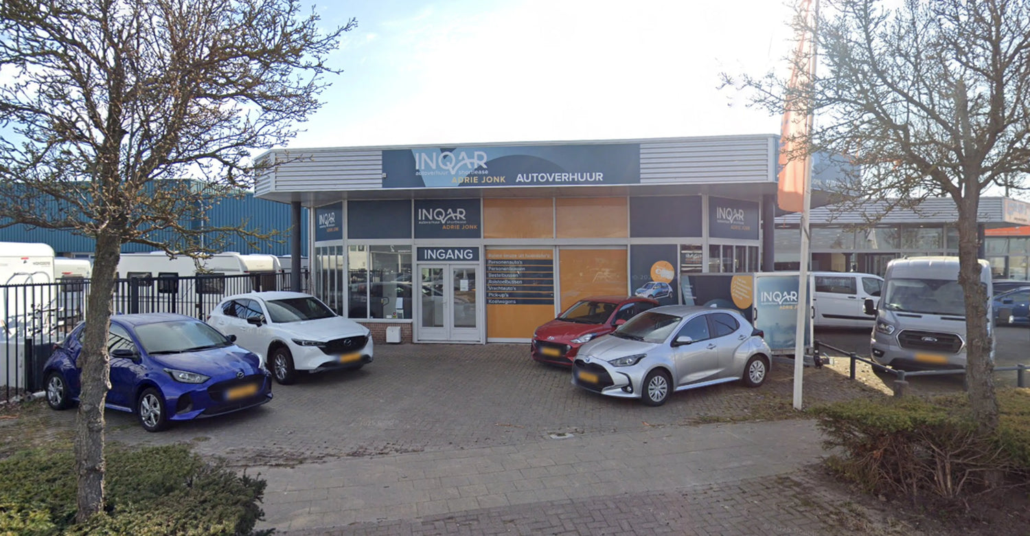 Vestiging van INQAR Autoverhuur en Autobedrijf Adrie Jonk in Purmerend met huurauto's en occasions